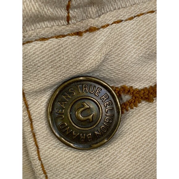 True Religion Jimmy Slim Fit Trucker Denim Jacket Bleached L  Mens  RV10314 - Picture 11 of 14